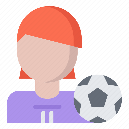 Ball, football, player, soccer, sport, woman icon - Download on Iconfinder