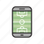 mobile, field, smartphone, soccer, football 