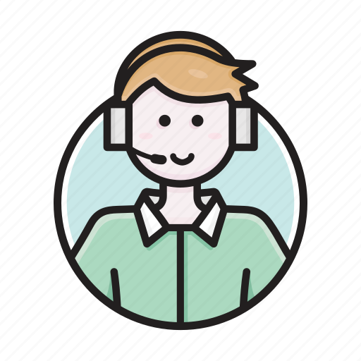 Speaker, broadcaster, headphones, man, person icon - Download on Iconfinder