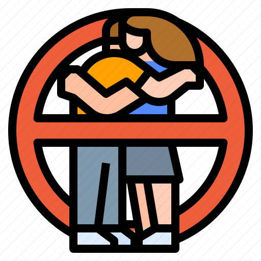 Ban, contagious, distancing, hug, social icon - Download on Iconfinder