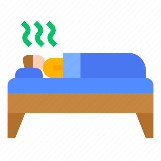 Bed, bedroom, fever, healthcare, sick icon - Download on Iconfinder