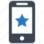 bookmark, device, mobile, phone, star 