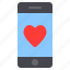 love, heart, romance, valentine, like, message, smartphone 