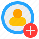 add, friend, plus, new, create, user, profile