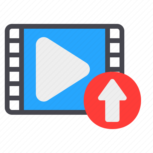 Upload, video, movie, media, arrow, play, film icon - Download on Iconfinder