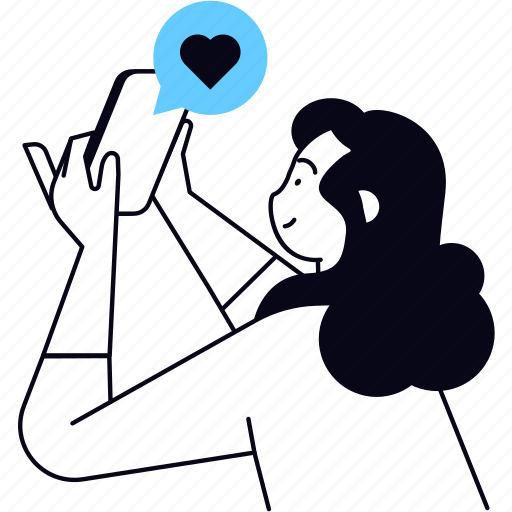 Social media, like, favorite, heart, love, valentine, message illustration - Download on Iconfinder