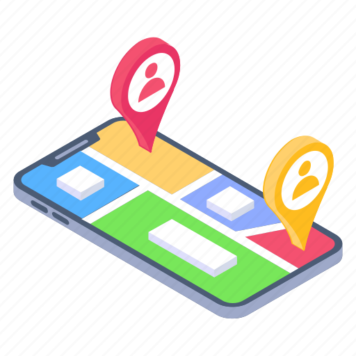 Navigation app, online user location, mobile navigation, online tracking, virtual location icon - Download on Iconfinder