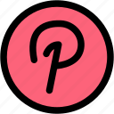 pinterest, logo, social, network, logotype, brands