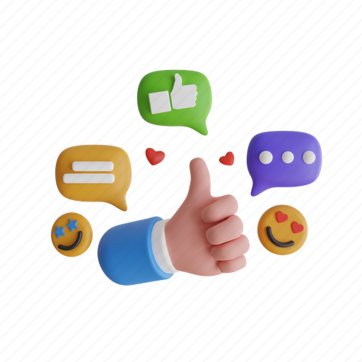 Social, media, marketing, feedback, 3d, application, online 3D illustration - Download on Iconfinder