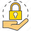 encryption, hand, hold, key, lock, protection 