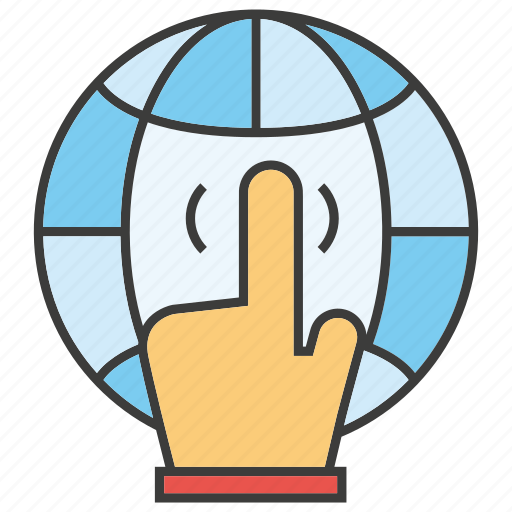 Click, finger, globe, hand icon - Download on Iconfinder