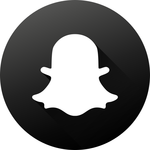 Black white, circle, high quality, long shadow, snapchat, social, social media icon - Free download