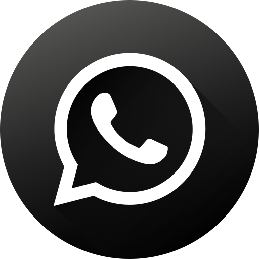 Black White Circle High Quality Long Shadow Social Social Media Whatsapp Icon Free Download