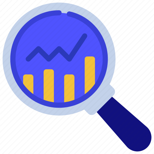 Analytics, analyse, data, datapoints, loupe icon - Download on Iconfinder