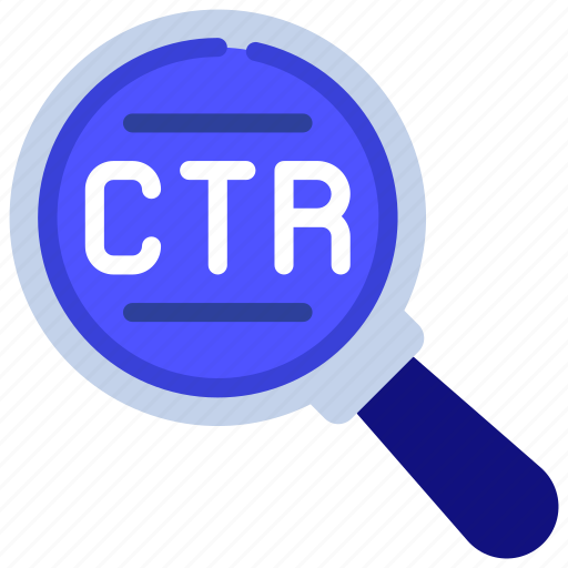 Click, through, rate, ctr, magnifying, glass icon - Download on Iconfinder