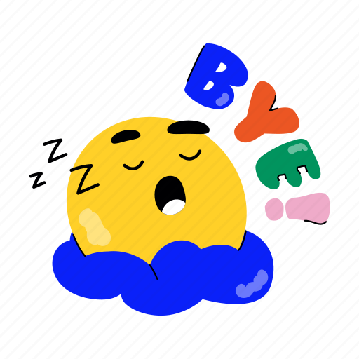 Bye, emoji, emoticon, reaction, sleepy emoji sticker - Download on Iconfinder