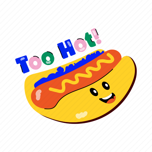 Hot food, hot dog, wiener, frankfurter, fast food sticker - Download on Iconfinder