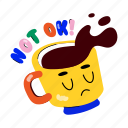 upset, not ok, teacup, tea, drink