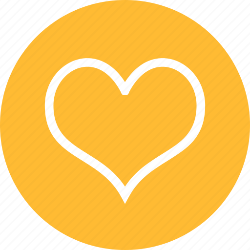 Circle, dating, favorite, heart, like, love, yellow icon - Download on Iconfinder