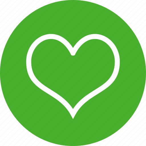 Circle, dating, favorite, green, heart, like, love icon - Download on Iconfinder