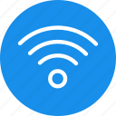 blue, circle, internet, network, signal, wifi 