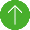 arrow, circle, climb, direction, green, north