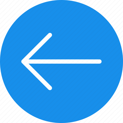 Arrow, blue, circle, direction, left, previous, west icon - Download on Iconfinder