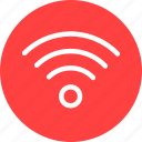 circle, internet, network, red, signal, wifi 