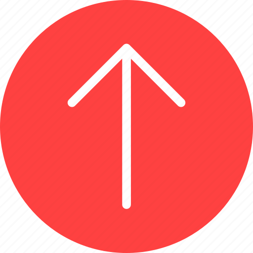 Arrow, circle, climb, direction, north, red icon - Download on Iconfinder