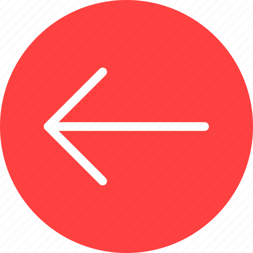 Arrow, circle, direction, left, previous, red, west icon - Download on Iconfinder