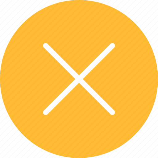 Cancel, circle, close, delete, exit, stop, yellow icon - Download on Iconfinder