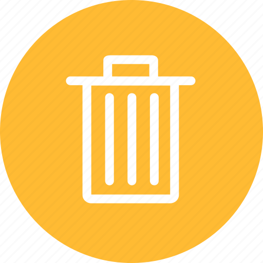 Bin, circle, delete, remove, trash, yellow icon - Download on Iconfinder