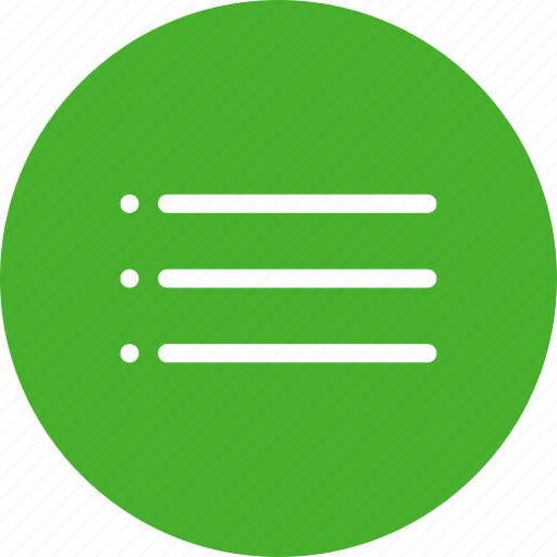 Bullet, circle, green, list, menu, navigation icon - Download on Iconfinder