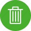 bin, circle, delete, green, remove, trash 