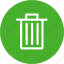 bin, circle, delete, green, remove, trash 