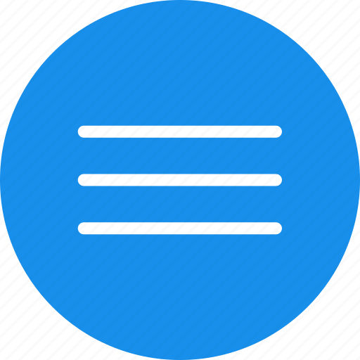 Blue, circle, hamburger, list, menu, navigation icon - Download on Iconfinder