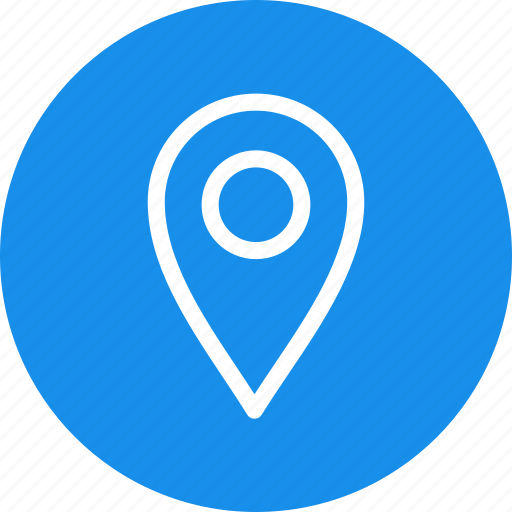 Blue, circle, gps, location, map, navigation, pin icon - Download on Iconfinder