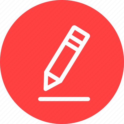 Circle, edit, pen, pencil, red, write icon - Download on Iconfinder