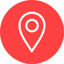 circle, gps, location, map, navigation, pin, red