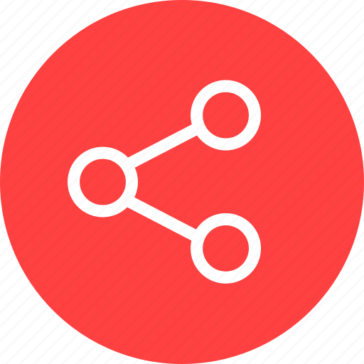 Circle, media, network, red, share, social icon - Download on Iconfinder