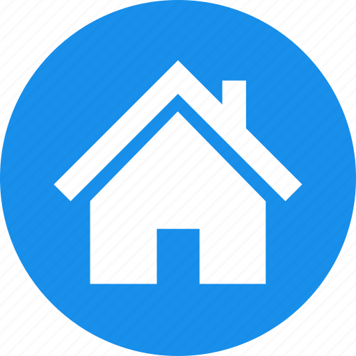Blue, building, circle, estate, home, house, real icon - Download on Iconfinder