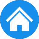 blue, building, circle, estate, home, house, real