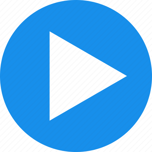 Blue, circle, movie, next, play, start, video icon - Download on Iconfinder