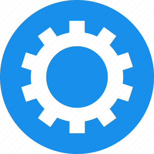 Blue, circle, cog, customize, gear, preferences icon - Download on Iconfinder