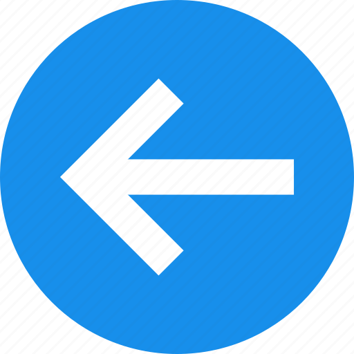 Arrow, blue, circle, direction, left, previous, west icon - Download on Iconfinder