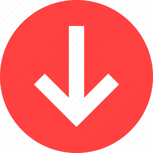 Arrow, circle, descend, down, downward, red icon - Download on Iconfinder