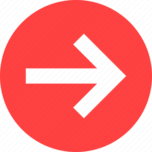 Arrow, circle, east, forward, next, red, right icon - Download on Iconfinder