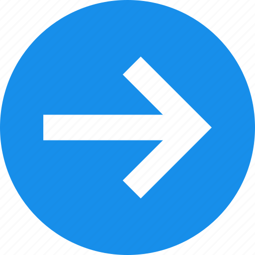 Arrow, blue, circle, east, forward, next, right icon - Download on Iconfinder