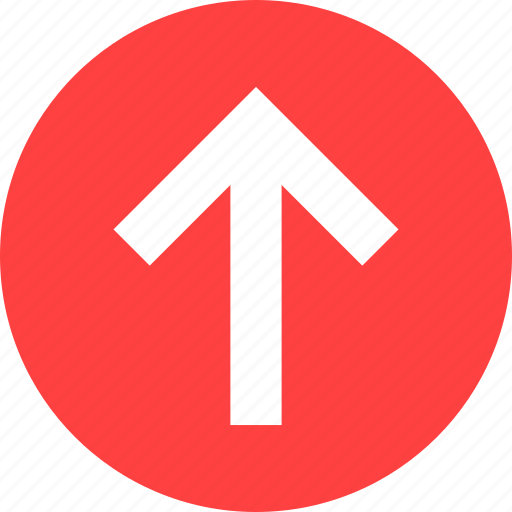Arrow, circle, climb, direction, north, red icon - Download on Iconfinder