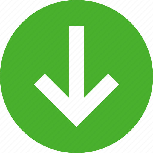 Arrow, circle, descend, down, downward, green icon - Download on Iconfinder
